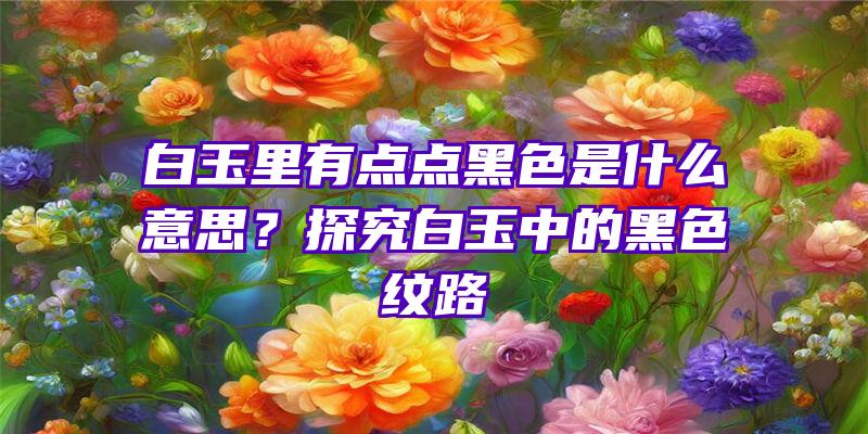 白玉里有点点黑色是什么意思？探究白玉中的黑色纹路