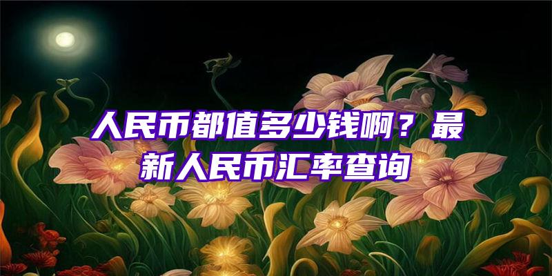 人民币都值多少钱啊？最新人民币汇率查询