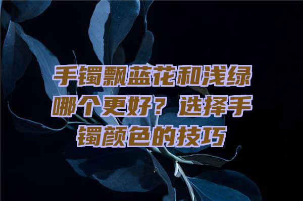 手镯飘蓝花和浅绿哪个更好？选择手镯颜色的技巧