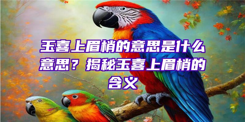 玉喜上眉梢的意思是什么意思？揭秘玉喜上眉梢的含义