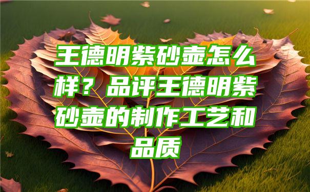 王德明紫砂壶怎么样？品评王德明紫砂壶的制作工艺和品质