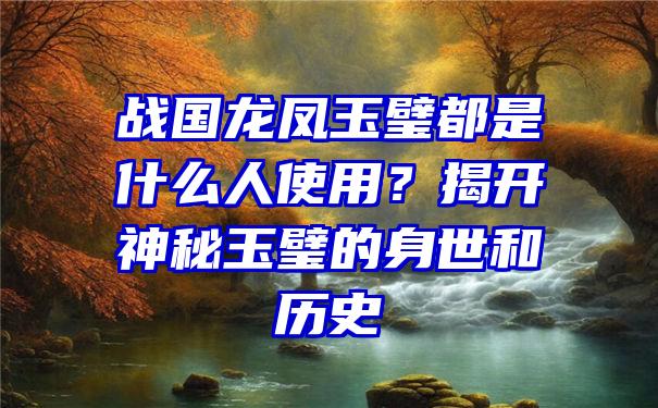 战国龙凤玉璧都是什么人使用？揭开神秘玉璧的身世和历史