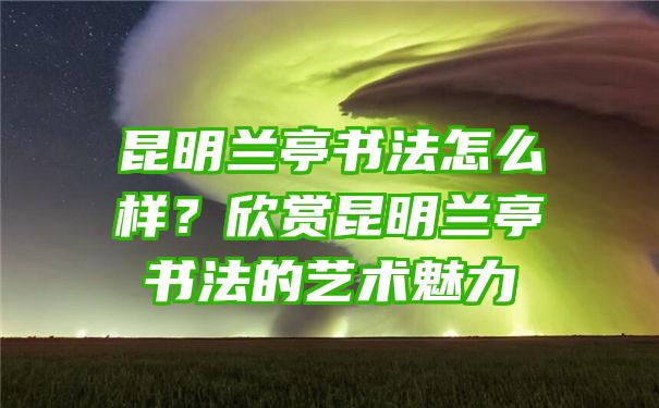 昆明兰亭书法怎么样？欣赏昆明兰亭书法的艺术魅力