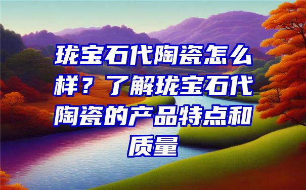 珑宝石代陶瓷怎么样？了解珑宝石代陶瓷的产品特点和质量