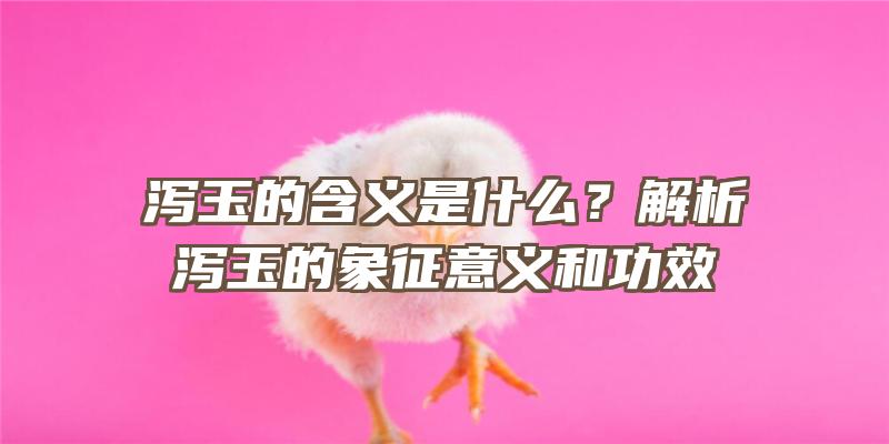 泻玉的含义是什么？解析泻玉的象征意义和功效