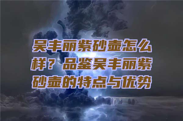 吴丰丽紫砂壶怎么样？品鉴吴丰丽紫砂壶的特点与优势