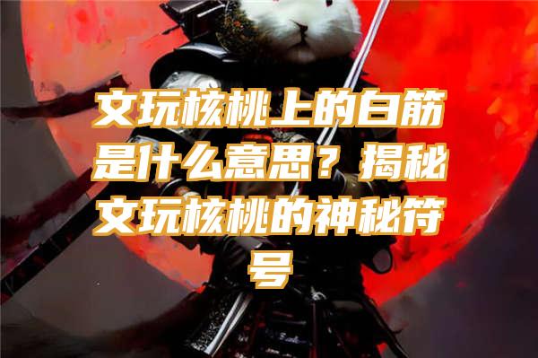 文玩核桃上的白筋是什么意思？揭秘文玩核桃的神秘符号