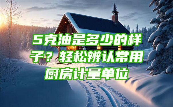 5克油是多少的样子？轻松辨认常用厨房计量单位