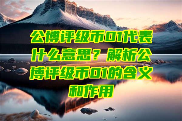 公博评级币01代表什么意思？解析公博评级币01的含义和作用