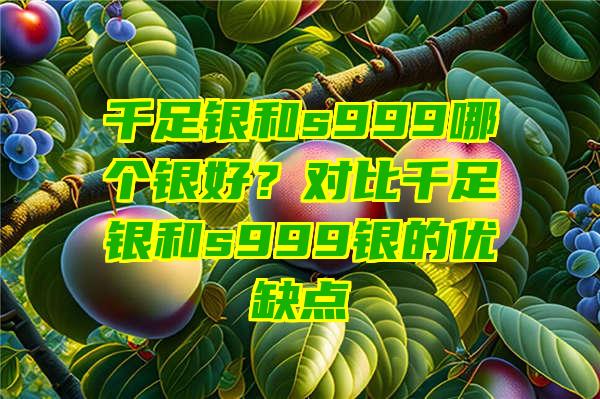 千足银和s999哪个银好？对比千足银和s999银的优缺点