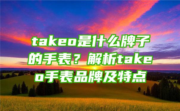 takeo是什么牌子的手表？解析takeo手表品牌及特点