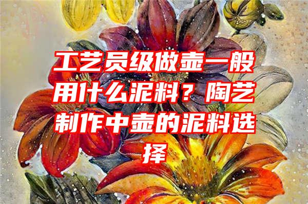 工艺员级做壶一般用什么泥料？陶艺制作中壶的泥料选择