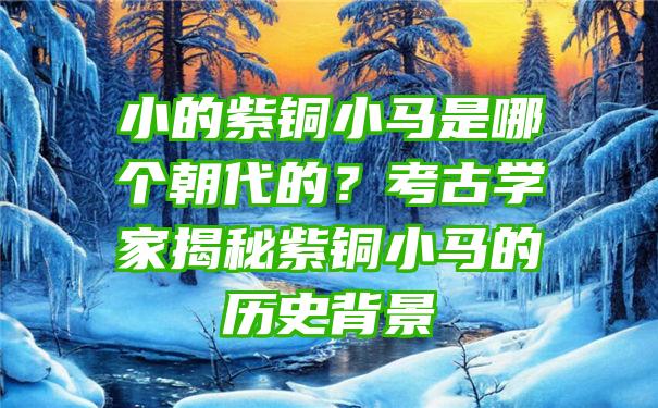 小的紫铜小马是哪个朝代的？考古学家揭秘紫铜小马的历史背景