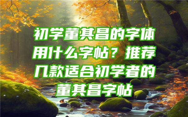 初学董其昌的字体用什么字帖？推荐几款适合初学者的董其昌字帖