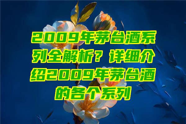 2009年茅台酒系列全解析？详细介绍2009年茅台酒的各个系列