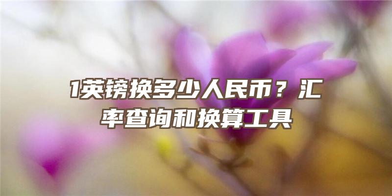 1英镑换多少人民币？汇率查询和换算工具