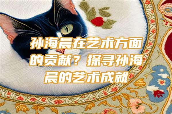 孙海晨在艺术方面的贡献？探寻孙海晨的艺术成就