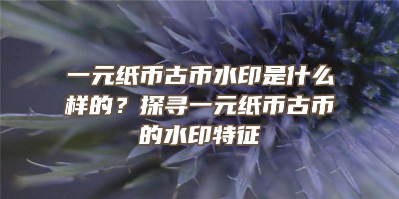 一元纸币古币水印是什么样的？探寻一元纸币古币的水印特征