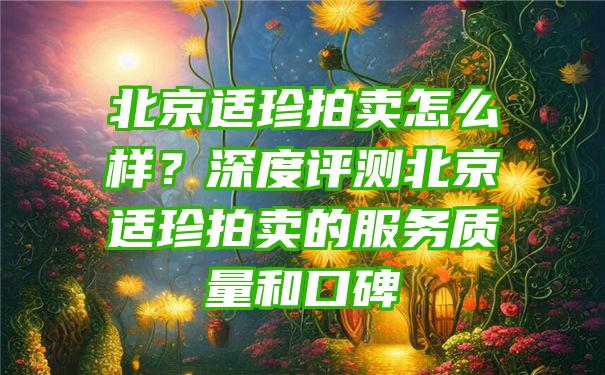 北京适珍拍卖怎么样？深度评测北京适珍拍卖的服务质量和口碑