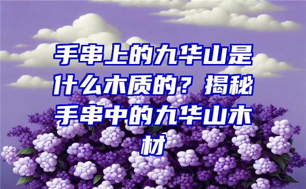 手串上的九华山是什么木质的？揭秘手串中的九华山木材