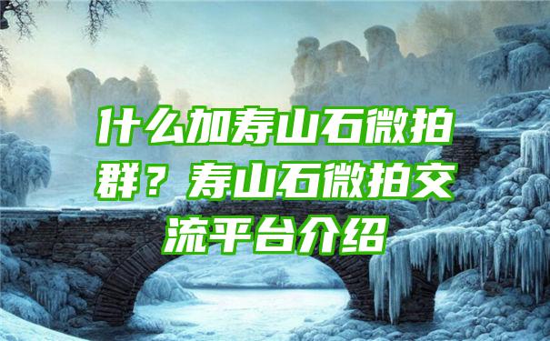 什么加寿山石微拍群？寿山石微拍交流平台介绍