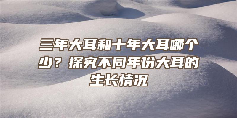 三年大耳和十年大耳哪个少？探究不同年份大耳的生长情况