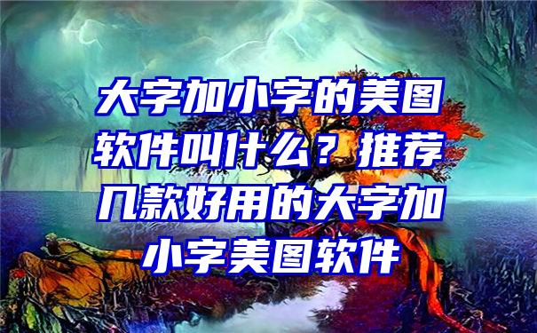 大字加小字的美图软件叫什么？推荐几款好用的大字加小字美图软件