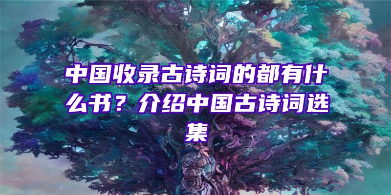 中国收录古诗词的都有什么书？介绍中国古诗词选集