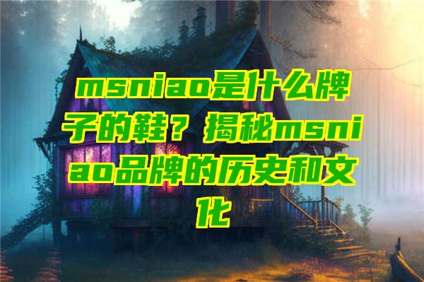 msniao是什么牌子的鞋？揭秘msniao品牌的历史和文化