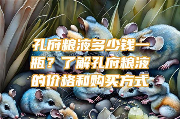 孔府粮液多少钱一瓶？了解孔府粮液的价格和购买方式