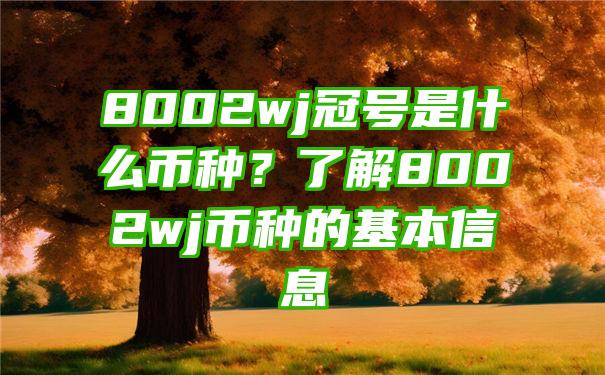 8002wj冠号是什么币种？了解8002wj币种的基本信息