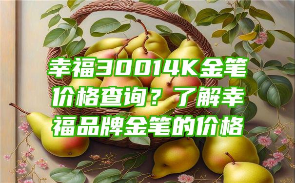 幸福30014K金笔价格查询？了解幸福品牌金笔的价格