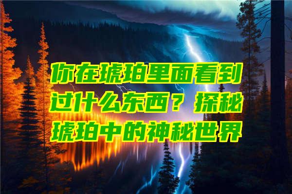 你在琥珀里面看到过什么东西？探秘琥珀中的神秘世界