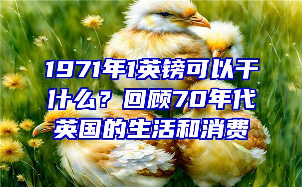 1971年1英镑可以干什么？回顾70年代英国的生活和消费