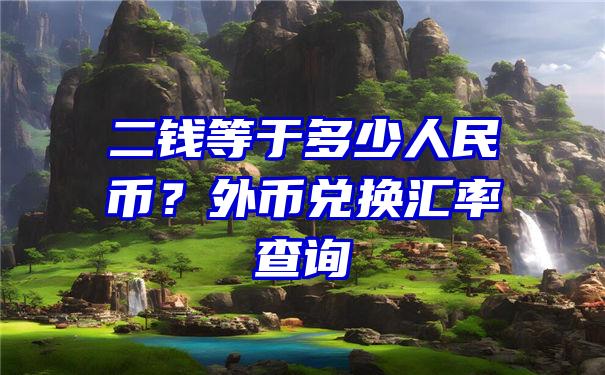 二钱等于多少人民币？外币兑换汇率查询