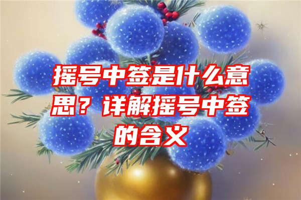 摇号中签是什么意思？详解摇号中签的含义