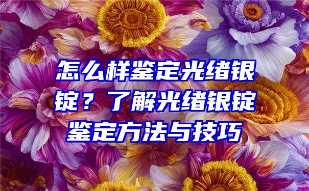 怎么样鉴定光绪银锭？了解光绪银锭鉴定方法与技巧