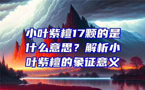 小叶紫檀17颗的是什么意思？解析小叶紫檀的象征意义