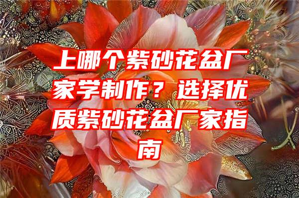 上哪个紫砂花盆厂家学制作？选择优质紫砂花盆厂家指南